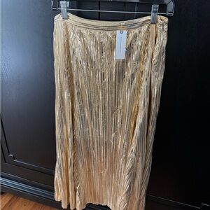Gold Pleated Skirt